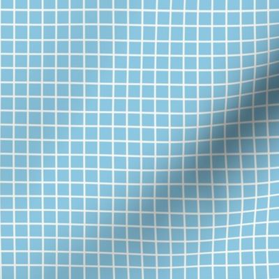 Sky Blue White Grid Tennis Strings Windowpane Plaid Geometric Pattern