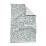 SYLVIA grand-millennial trailing florals, light dusty blue and creamy off white