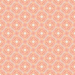 (XS) Peach Fuzz Diamond Floral Textured