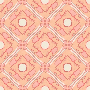 (M) Peach Fuzz Diamond Floral Textured