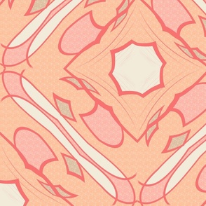 (XXL) Peach Fuzz Diamond Floral Textured