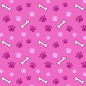 Doggie paws bones Pink