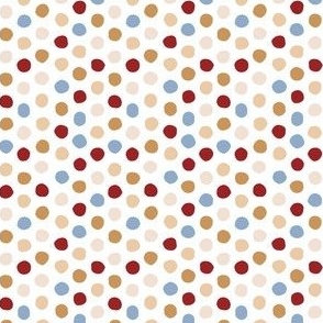 Imperfect Polka Dots//Blue,Red,Tan