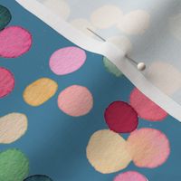 Dots confetti watercolor Colorful polka dots Cerulean Blue Medium