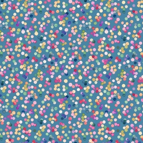 Dots confetti watercolor Kids Colorful polka dots Cerulean Blue Small