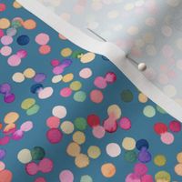 Dots confetti watercolor Baby Nursery Colorful polka dots Cerulean Blue Micro