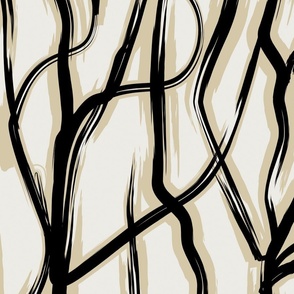 abstract  forest bark woods underbrush -black neutral -large