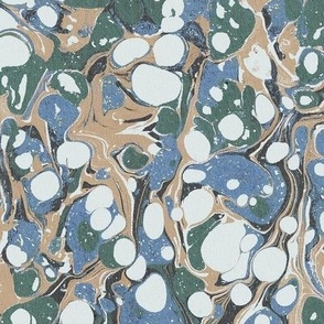 paper marbling blue and green