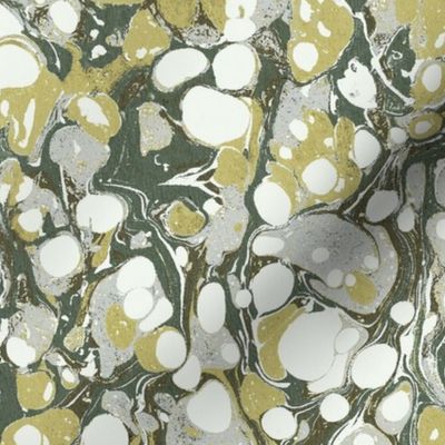 paper marbling forest and citrus green