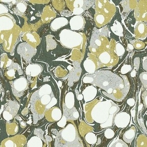 paper marbling forest and citrus green