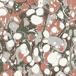 paper marbling sage green and clay pink