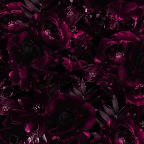 Large - Opulent Antique Baroque Maximalistic Real Rose Flowers Romanticism - Gothic And Mystic inspired Dark Burgundy