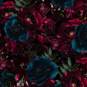 Large - Opulent Antique Baroque Maximalistic Real Rose Flowers Romanticism - Gothic And Mystic inspired Dark 