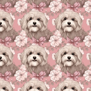 Havanese in Pink and Taupe LG