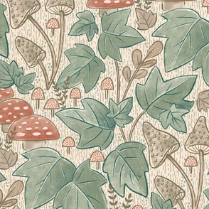 Floral Ivy Design Fabric, Wallpaper and Home Decor