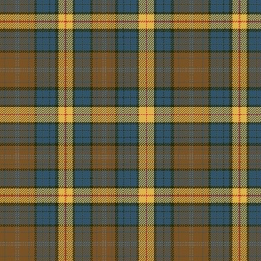 Tartan plaid blue brown gold with red and black accent stripes