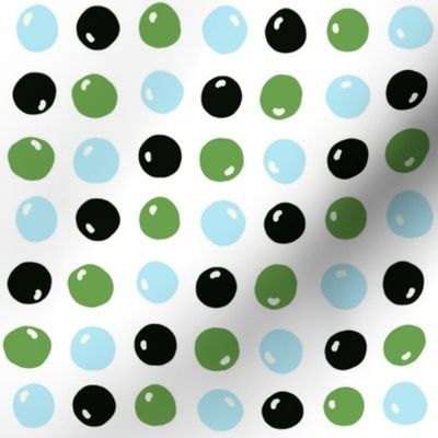 Blue Black Green Dots