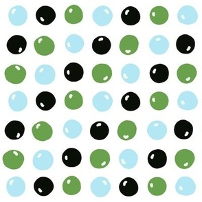 Blue Black Green Dots