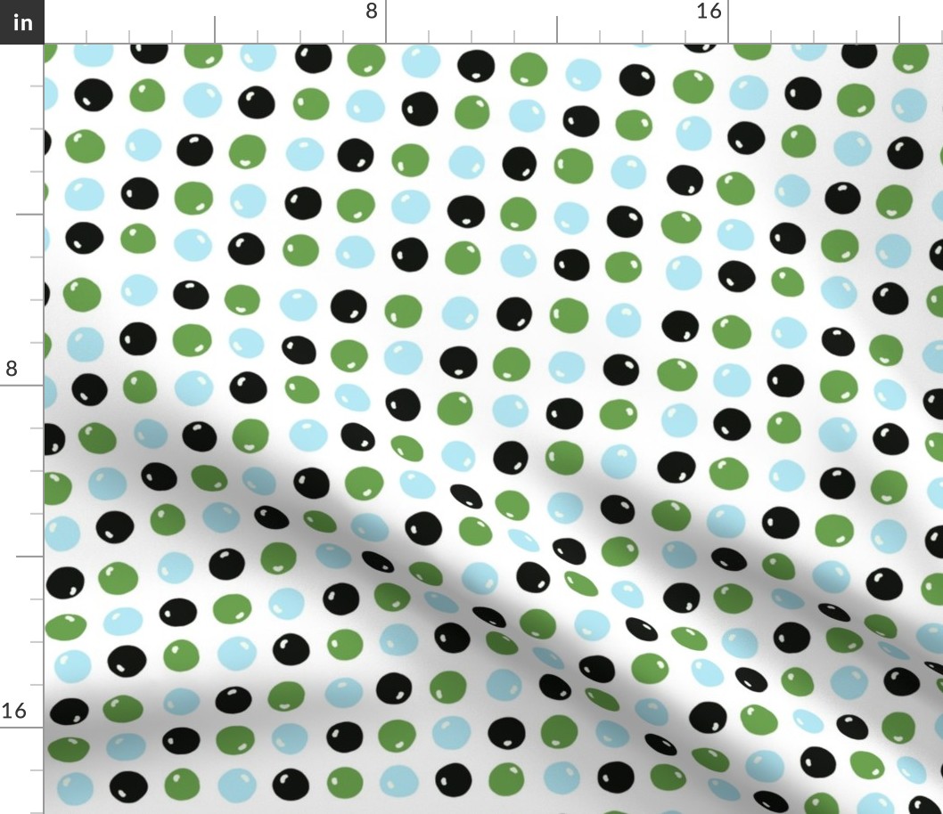 Blue Black Green Dots