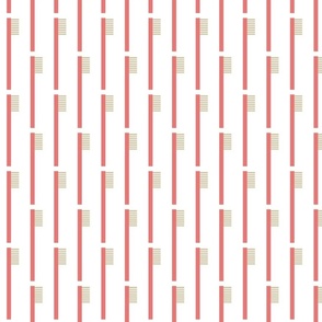 Coral / Salmon Pink /  EC7573 Toothbrush on white  / Dental Design / Fran Bail