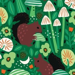 Mushrooms and Squirrels in Forest Biome ©designsbyroochita
