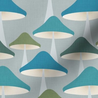 (XXS) Minimal Abstract Retro Mushrooms forest in Pastel blue green 6. #retromushrooms #abstractfungi  #pastelpink  #70s #minimalmushrooms #minimalabstract #spoonflowercollection #midcentury #magicalmushrooms #forestbiome