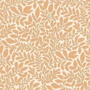 Monochrome Wild Leaves in Yellow Beige and Cream - Diamond Shape Pattern