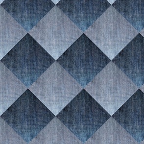 Blue Denim Diamond Patchwork Pattern