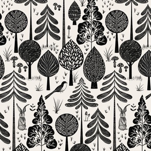 Forest Biome - Monochrome Black -  Medium