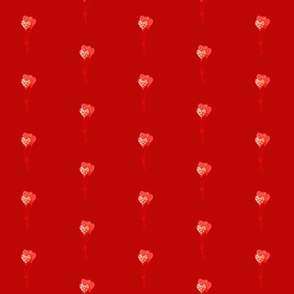 Valintines baloons on bright red Angeal Broadbent 