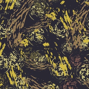 Forest Flavors - XL extra large scale - moody abstract Forest Biome moss green yellow brown black