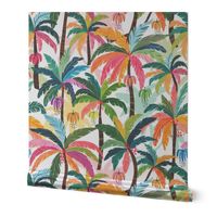 Tropical Forest biome L - colorful palm trees tropical summer - color confident wallpaper