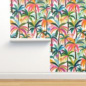 Tropical Forest biome L - colorful palm trees tropical summer - color confident wallpaper