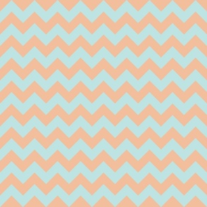 orange and turquoise chevron, lines, zig zag, geometric (small)