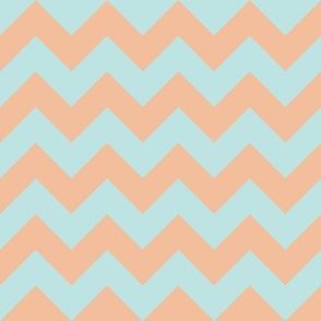 orange and turquoise chevron, lines, zig zag, geometric (medium)