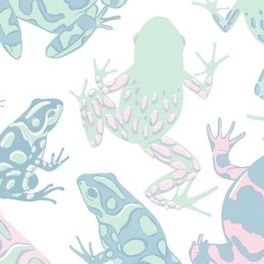 Pastel Frogs Hand drawn Style - Large Print