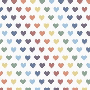 Small Diagonal Pastel Rainbow Hearts 