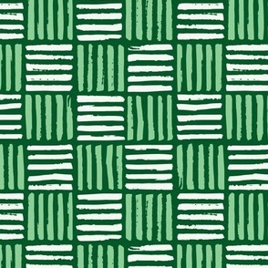 Horizontal and Vertical Striped Checks - Dark Green - Medium scale