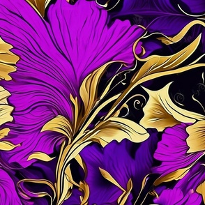 XL purple and gold flowers