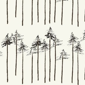 Alabama Pines in Brown, Black and White