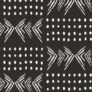 MudCloth Arrows and Dots in Black and White