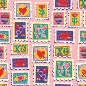Valentine's Day Stamps - Pink