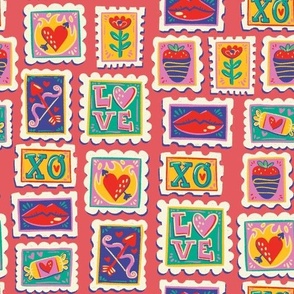 Valentine's Day Stamps - Red