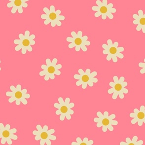 Happy Meadow Daisy Flowers, pink