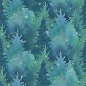 Blue snow forest 