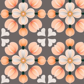 Peach Floral Tiles