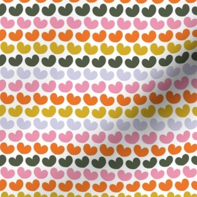 Colorful Hearts Striped  | White 6x6 Scale