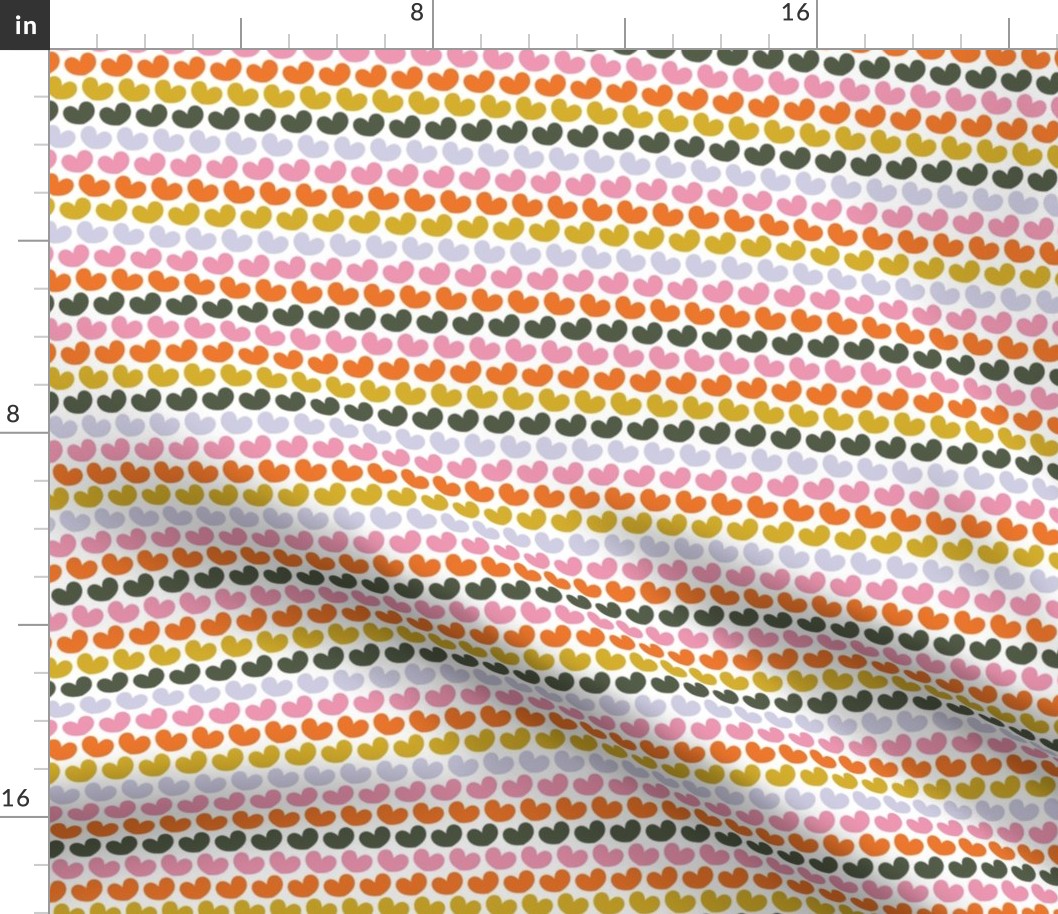 Colorful Hearts Striped  | White 6x6 Scale