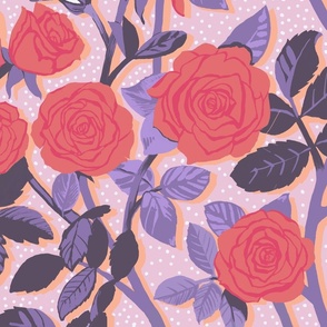 Valentine’s Love Roses-Orange and Lilac