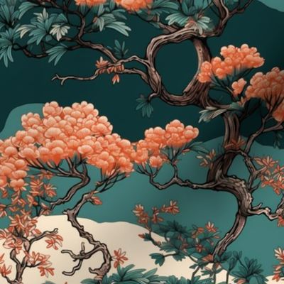 Ancient Blossom - Oriental Pine Tree Elegance